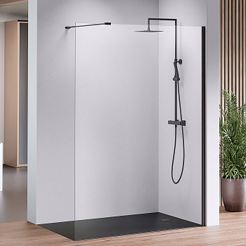 Стеклянная стационарная перегородка в душевую